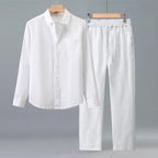 Men's Linen Casual Shirt and Trousers Set
