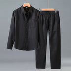 Men's Linen Casual Shirt and Trousers Set