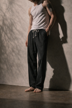 Men's Cotton Linen Wide Leg Casual Pants