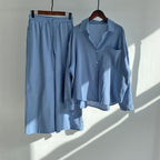 Women's Cotton Linen Shirt and Pants Set