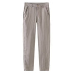Mens Linen Blend Straight Leg Casual Trousers