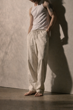 Men's Cotton Linen Wide Leg Casual Pants