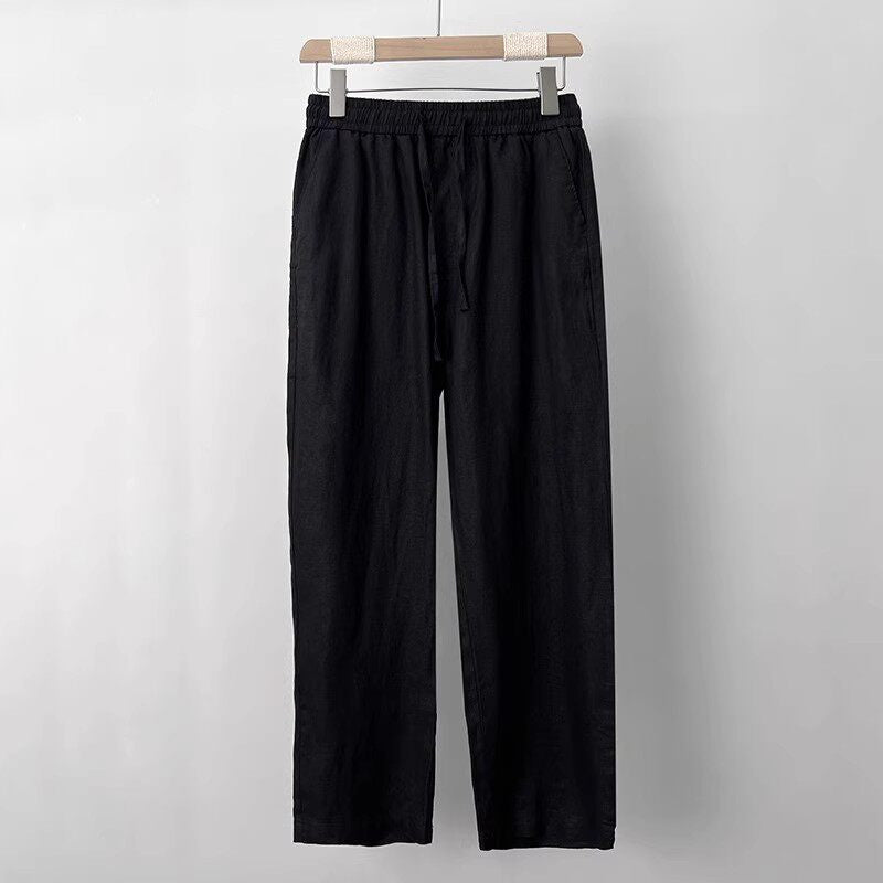 Men's Cotton Linen Wide Leg Casual Pants