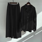 Women's Cotton Linen Shirt and Pants Set